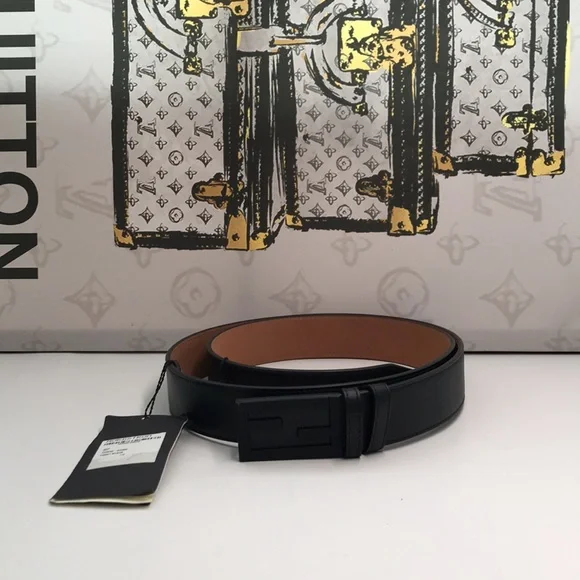 💯 - New Authentic Fendi Baguette FF Logo Buckle Leather Belt