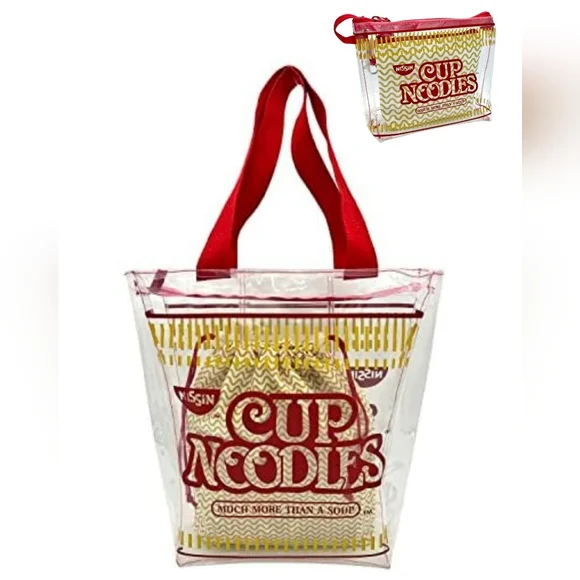 5 SET NISSIN Cup Noodles 2pc Tote Bag With 2pc Pouch Bag Set! NWT