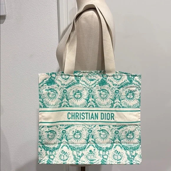 Dior Canvas Dioriviera Christian Dior Aquamarina Toile de Jouy Soleil Tote Bag