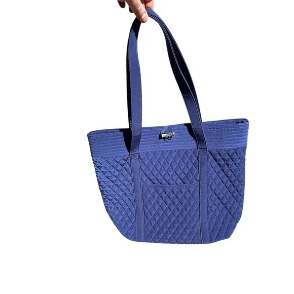 Vera Bradley Vera Tote Large Lapis Blue Quilted Bag