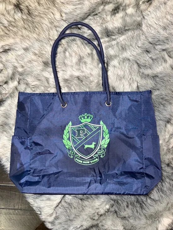 PINK // Navy Blue and Bright Green Tote