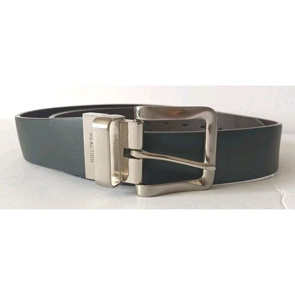 Kenneth Cole Reaction Reversable Leather Belt Size 40 Black / Brown  Dress Work
