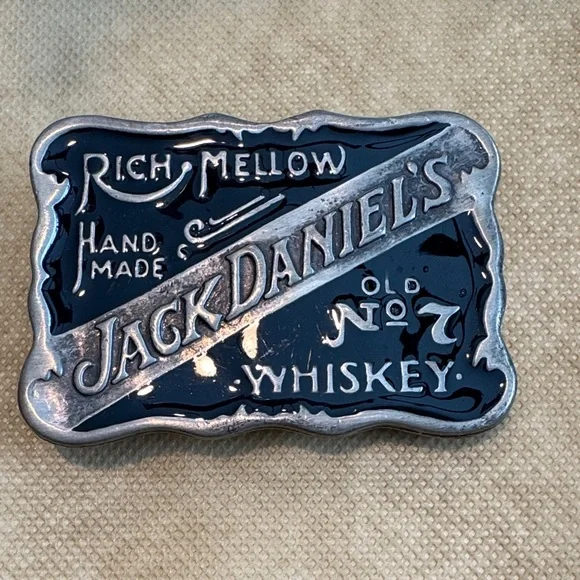 Jack Daniels Black and Silver Belt Buckle