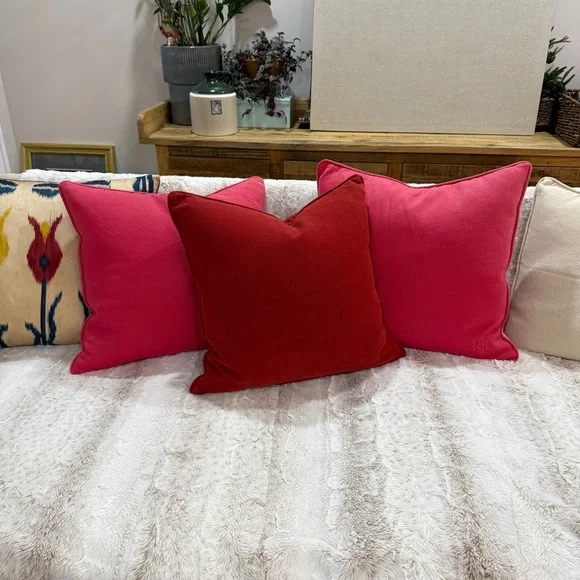 Ralph Lauren Bundle of 3 Red/Pink Pillow Shams