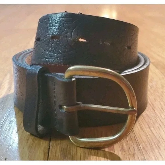 WRANGLER Brown Genuine‎ Leather Western Belt Mens Size 40/100