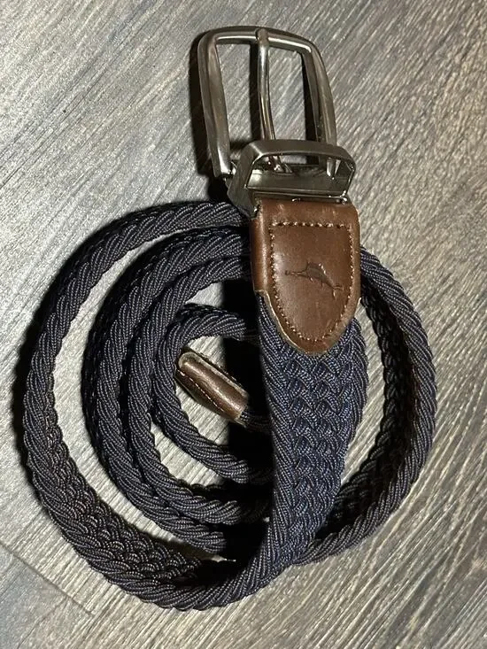 Tommy Bahama Men's Stretch Belt, Brown / Blue, Size L/XL (38-42)