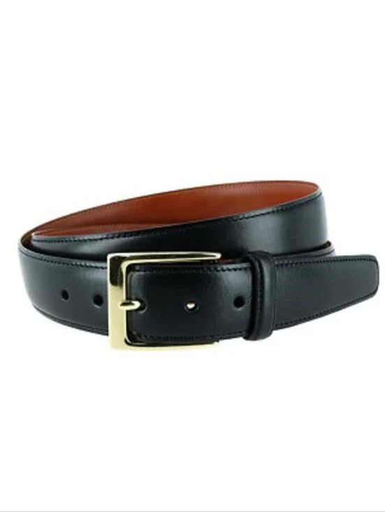 TRAFALGAR Black Leather Dress Silver Buckle Belt | SZ 42
