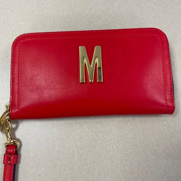 Moschino Couture Red Zip Around Large Wristlet Wallet - NWT