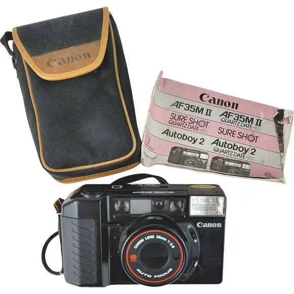 Canon Sure Shot AF35M II Autoboy 2 35mm Film Camera 38mm f/2.8 Case Tested