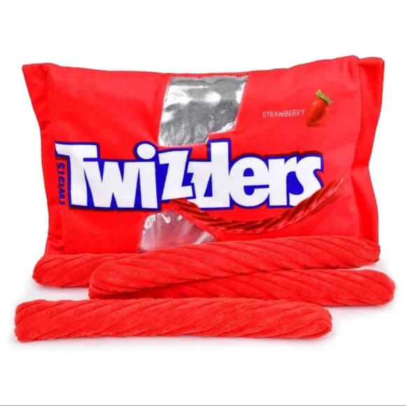 NWOT iscream twizzlers plush pillow with plush twizzlers candy inside