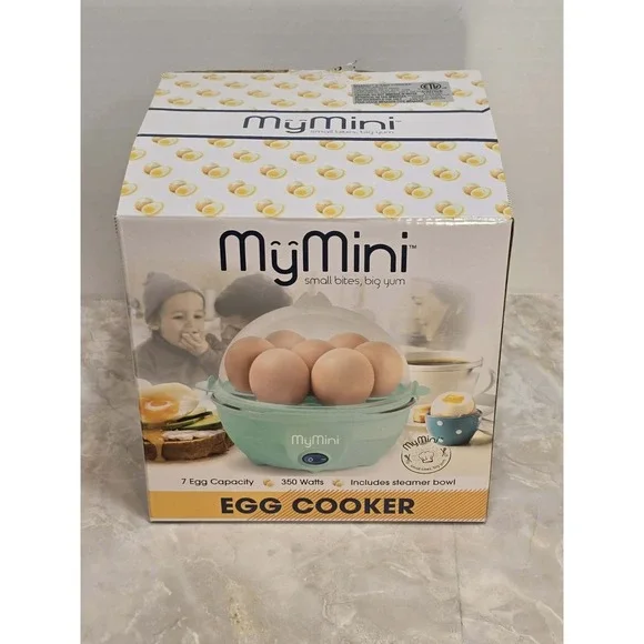 MyMini Egg Cooker Teal 7 Egg Capacity Open‎ Box Kitchen Compact 🍳🥚