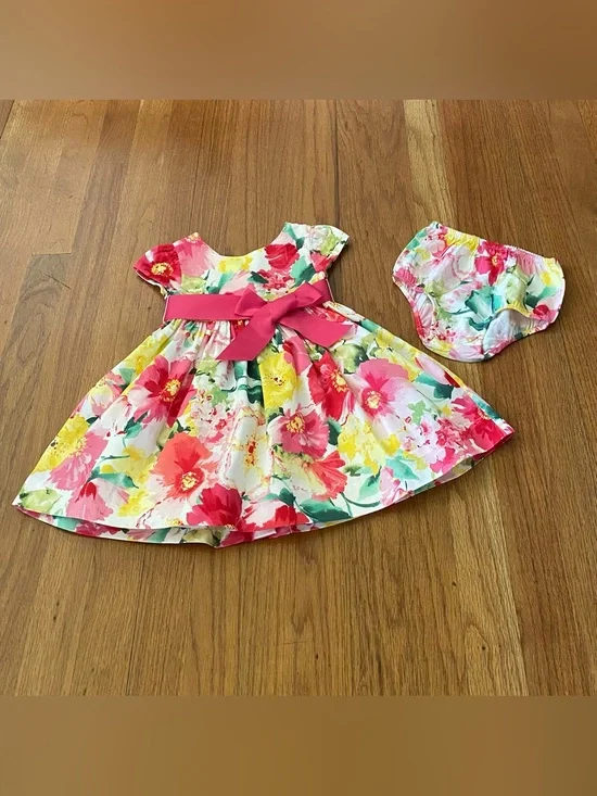 Ralph Lauren Floral Cotton Dress and Bloomers Set