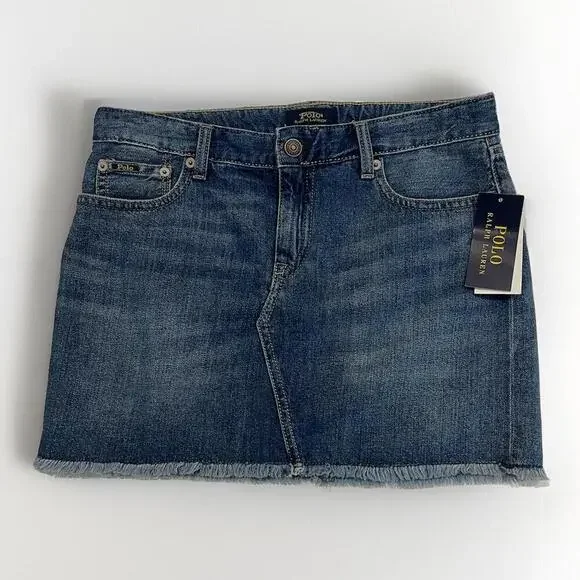 NWT POLO RALPH LAUREN BIG GIRLS DENIM Spring I Blue SKIRT Size 16
