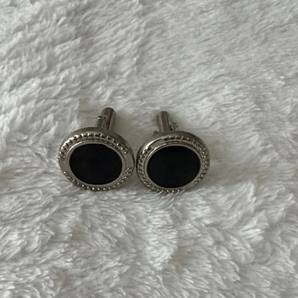 Sophisticated Black and Silver Cufflinks