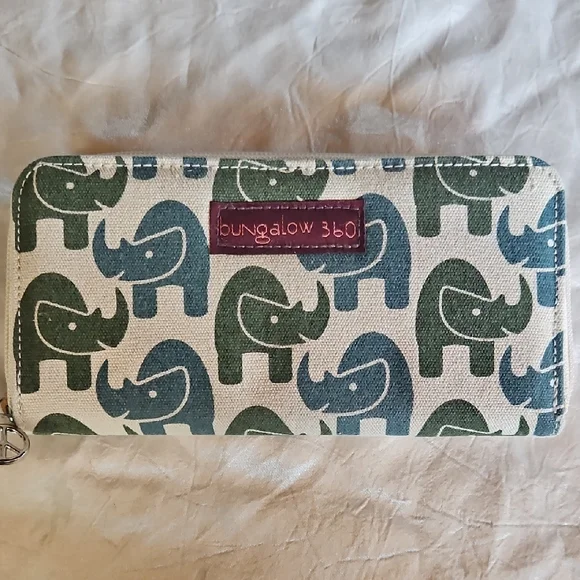 Bungalow 360‎ Rhino Print Kids Wallet - Green and Blue