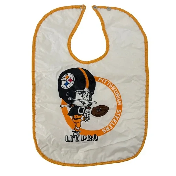 Vintage 1975 Li'l Pro Pittsburgh Steelers Baby Bib NFL Football Fan‎ Gear
