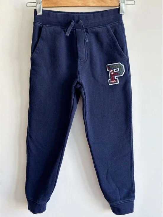 Polo Ralph Lauren Boys Size 6 Navy Fleece Jogger Sweatpants Logo Patch