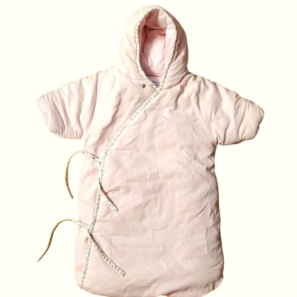 Ralph Lauren Girls Pink‎ Corduroy Floral Winter Bunting Snowsuit Size 6M
