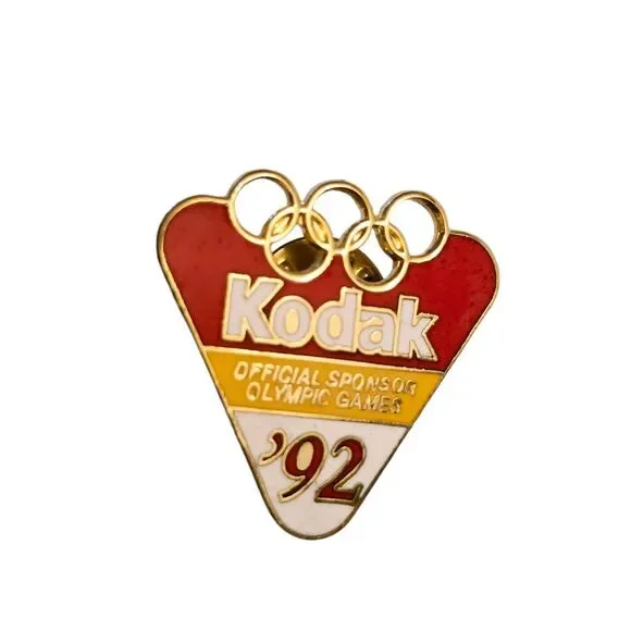 Vintage Kodak 1992 Olympics Official Sponser Pin Barcelona Pinback Film‎