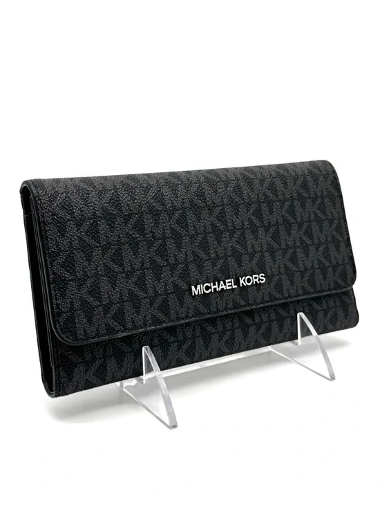 Michael Kors Large Trifold Wallet Black Signature