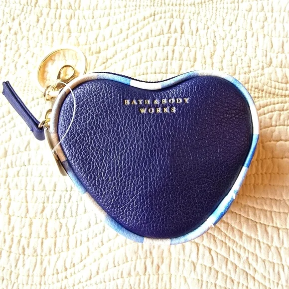 NWT Bath & Body Works Gingham Heart-Shaped Coin Purse