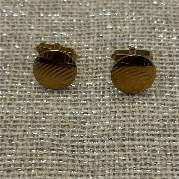 Vintage Round Goldtone Cufflinks