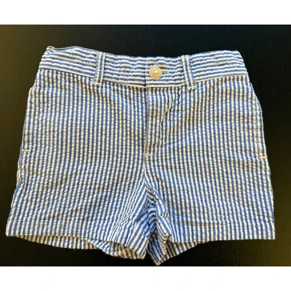 Ralph Lauren Baby Seersucker Shorts 3m Blue‎ Striped Country Club Resort Prep