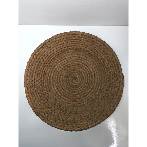 Coiled Handmade Woven Bowl Basket Plate Table Or Wall Decor Pine Needle‎ Straw