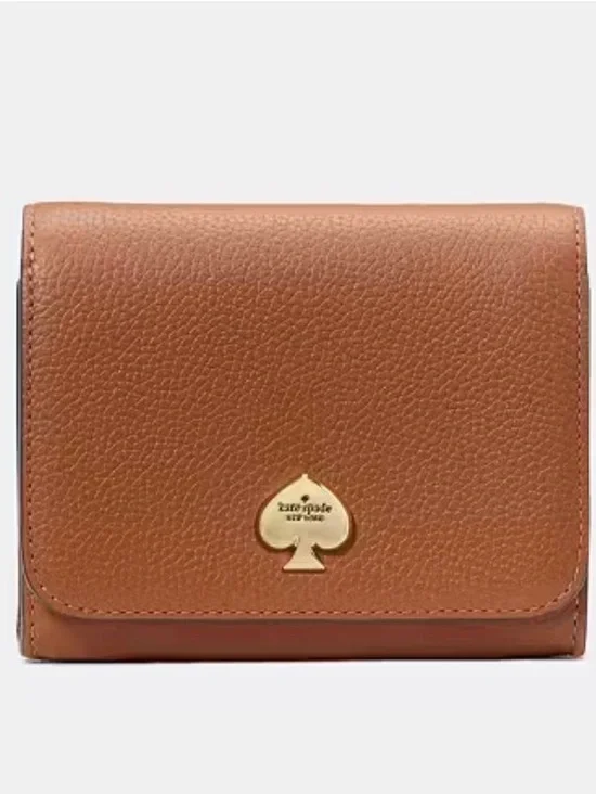 Kate Spade Kayla Small L-Zip Wallet in Warm Gingerbread