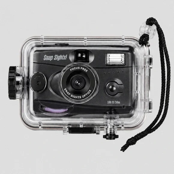 Snap Sights 35mm Film Camera Waterproof Underwater Case 100ft 30m Black Clear