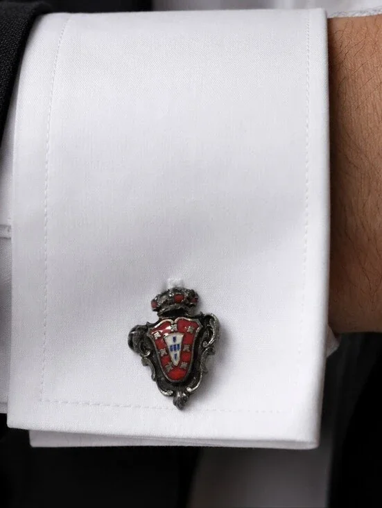 Military Monarchy Rosas De Portugal Cufflinks Pre-Owned  VTG