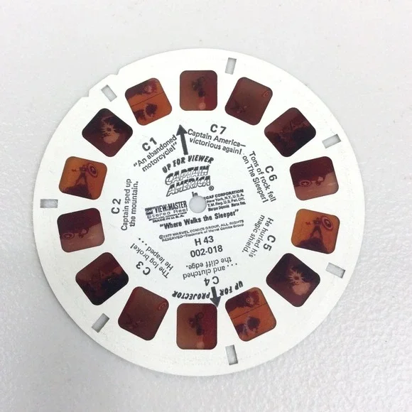 View Master GAF One Reel H43 Captain America C1-7 Where Walks the Sleeper 1977