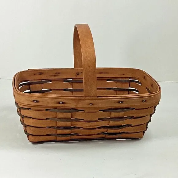 Vintage Longaberger Rectangle Fixed Handle Candle Basket 1994
