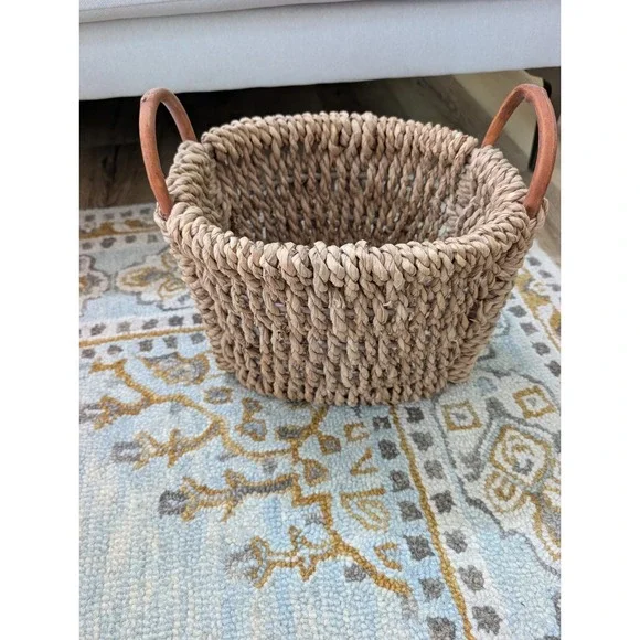 Split Oak 12in Basket With Wood Handles