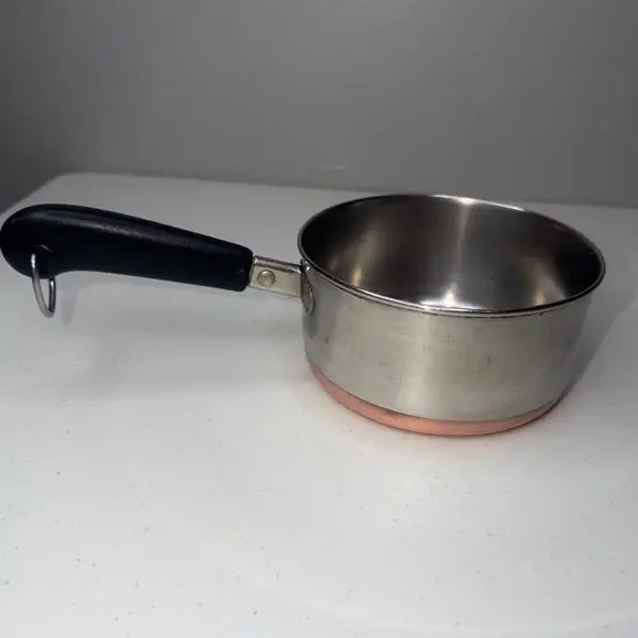 Revere Ware Copper Bottom 1 Qt Saucepan 1801 Stainless Steel USA Pot