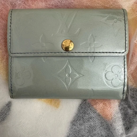 Louis Vuitton Light blue Embossed patent leather Wallet