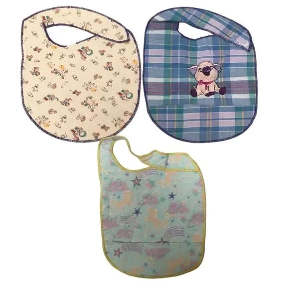 ‎Handmade girls/unisex machine washable bibs three pack