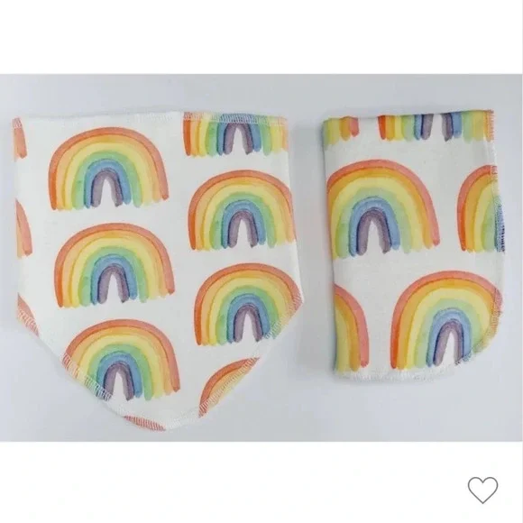 NIB Stina & Mae organic rainbow pride bib burp  cloth gift