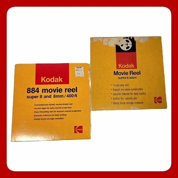 Found Footage KODAK 884 Movie Reels Set of 2 400ft 8mm Super 8 Vintage Film