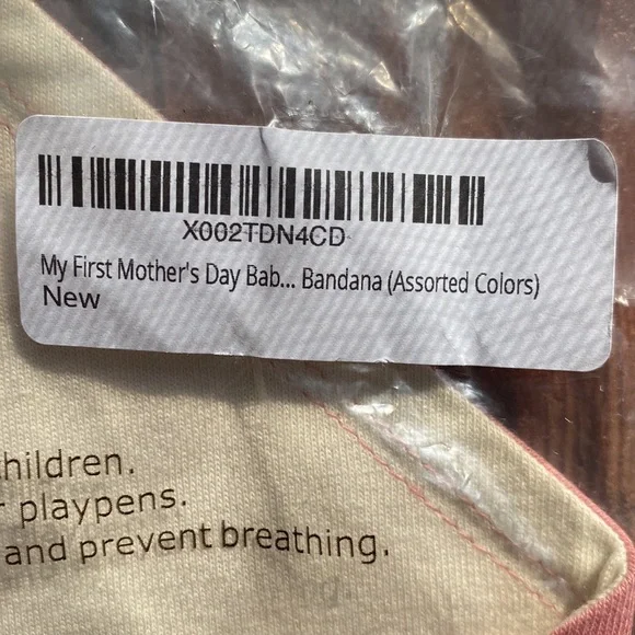 NWT Rabbit Skins “my first MOTHER’S DAY” Bandana/bib, OS, dusty rose.