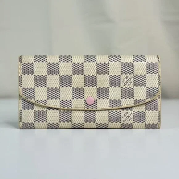 Louis Vuitton Emilie Wallet Damier Azur with Pink Interior