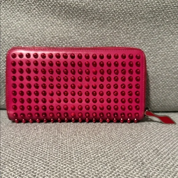 Christian Louboutin Authentic Pink Studded Women's Wallet
