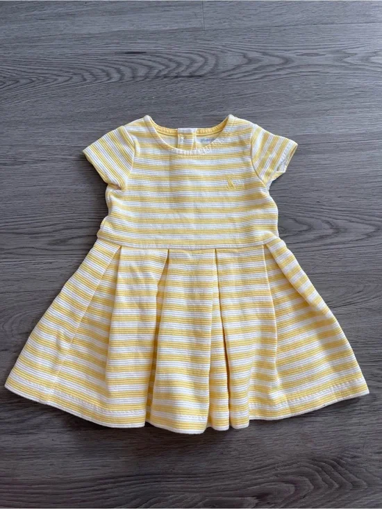 Ralph Lauren Yellow and White Striped Girls' dress 9M