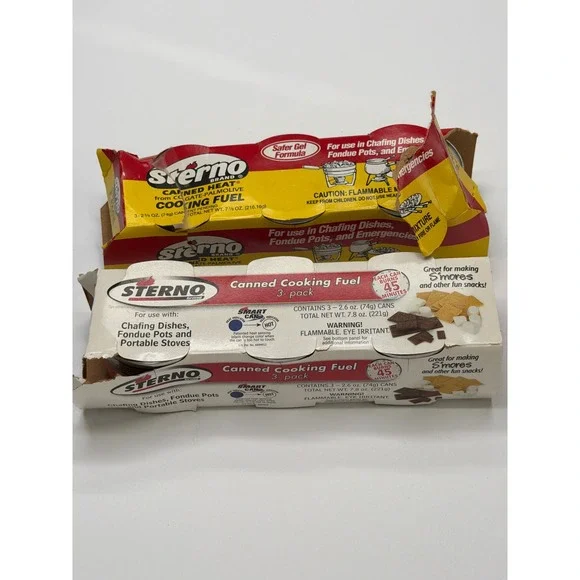 Sterno Canned Heat Cooking Fuel 5 Pack‎ Smart Can Chafing Fondue Portable Stove