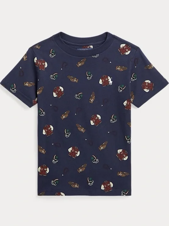 Ralph Lauren Varsity Inspired Print Cotton Tee Sz 2