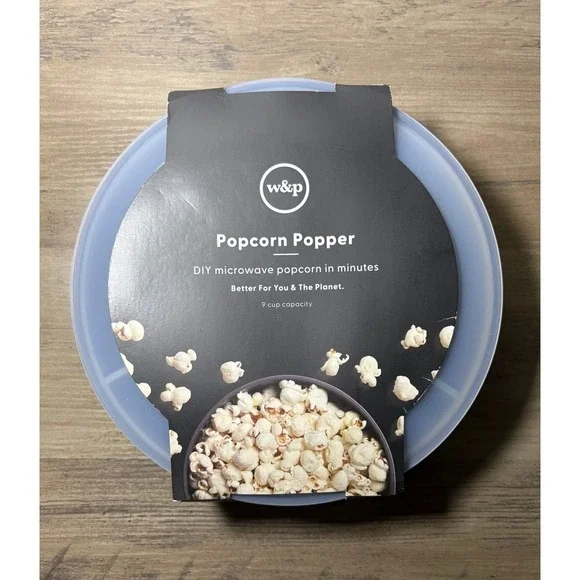 W&P Popcorn Popper Charcoal Grey Silicone 9 Cup Microwave Bowl