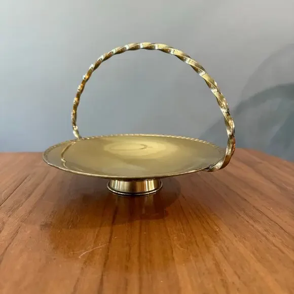 Brass Basket Twisted Handle Sweden 9