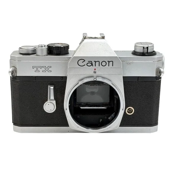 Canon TX 35mm SLR Film Camera Body Silver Black Vintage Manual Focus FD Mount