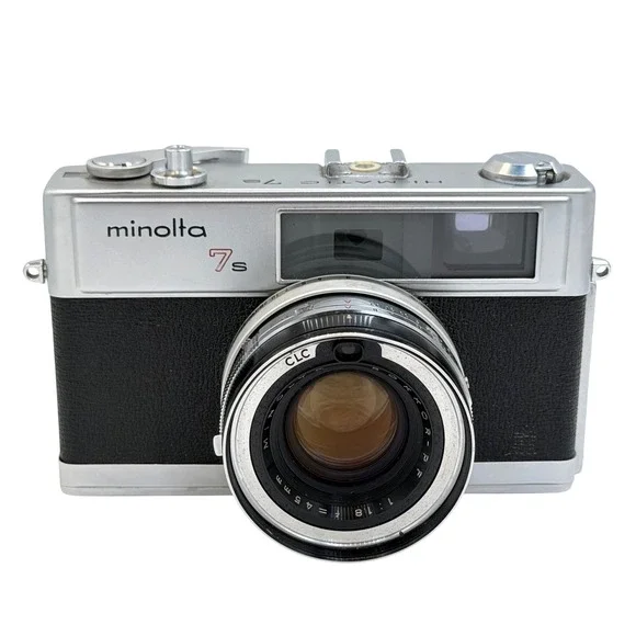 Minolta Hi-Matic 7s 35mm Film Camera Rokkor-PF 45mm f1.8 Lens FOR PARTS REPAIR
