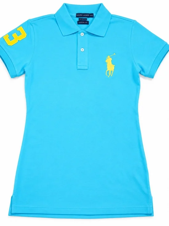 Ralph Lauren Girls Aqua Blue Big Pony #3 Polo Dress NWT ( Multiple Colors)
